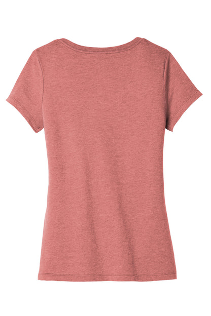 Rear View of Blush Frost District Women's Very Important Tee V-Neck. DT6503
