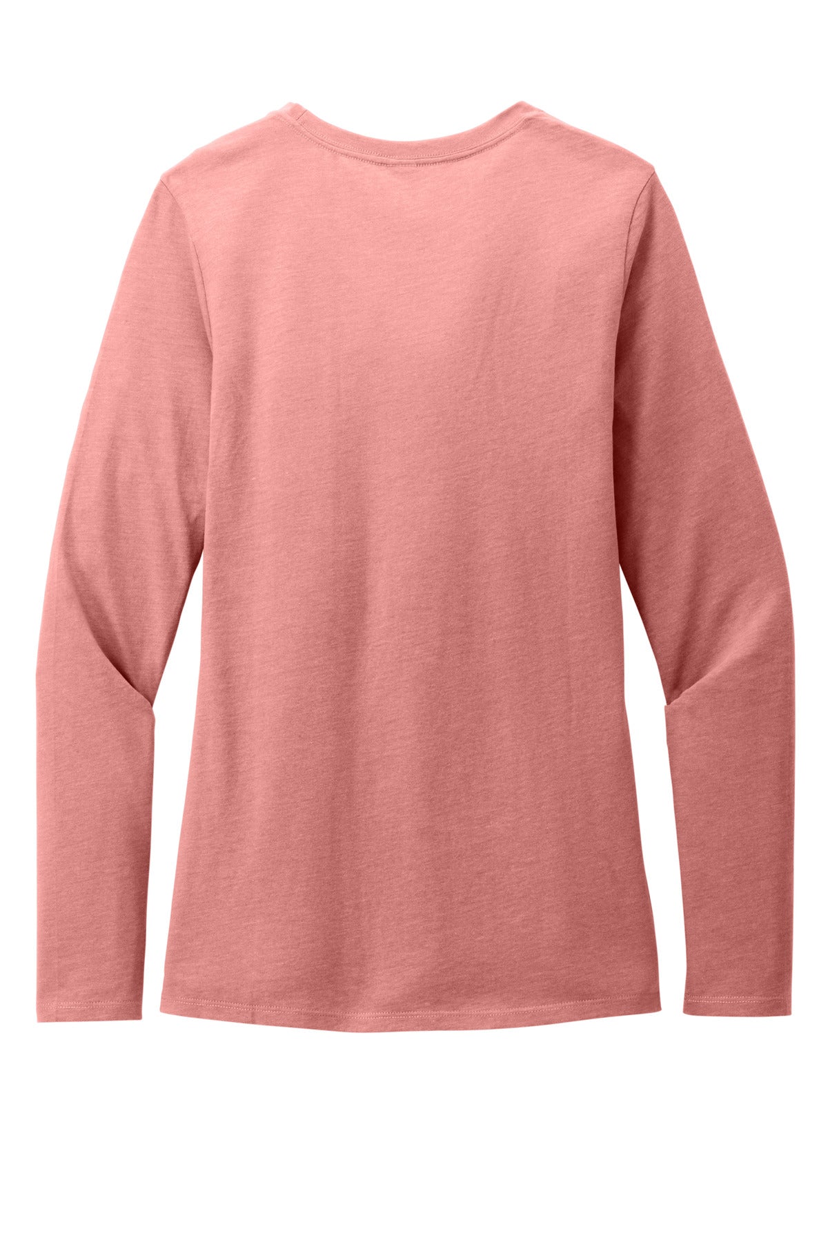 Rear View of BlustFrost District Women's Perfect Blend CVC Long Sleeve Tee DT110