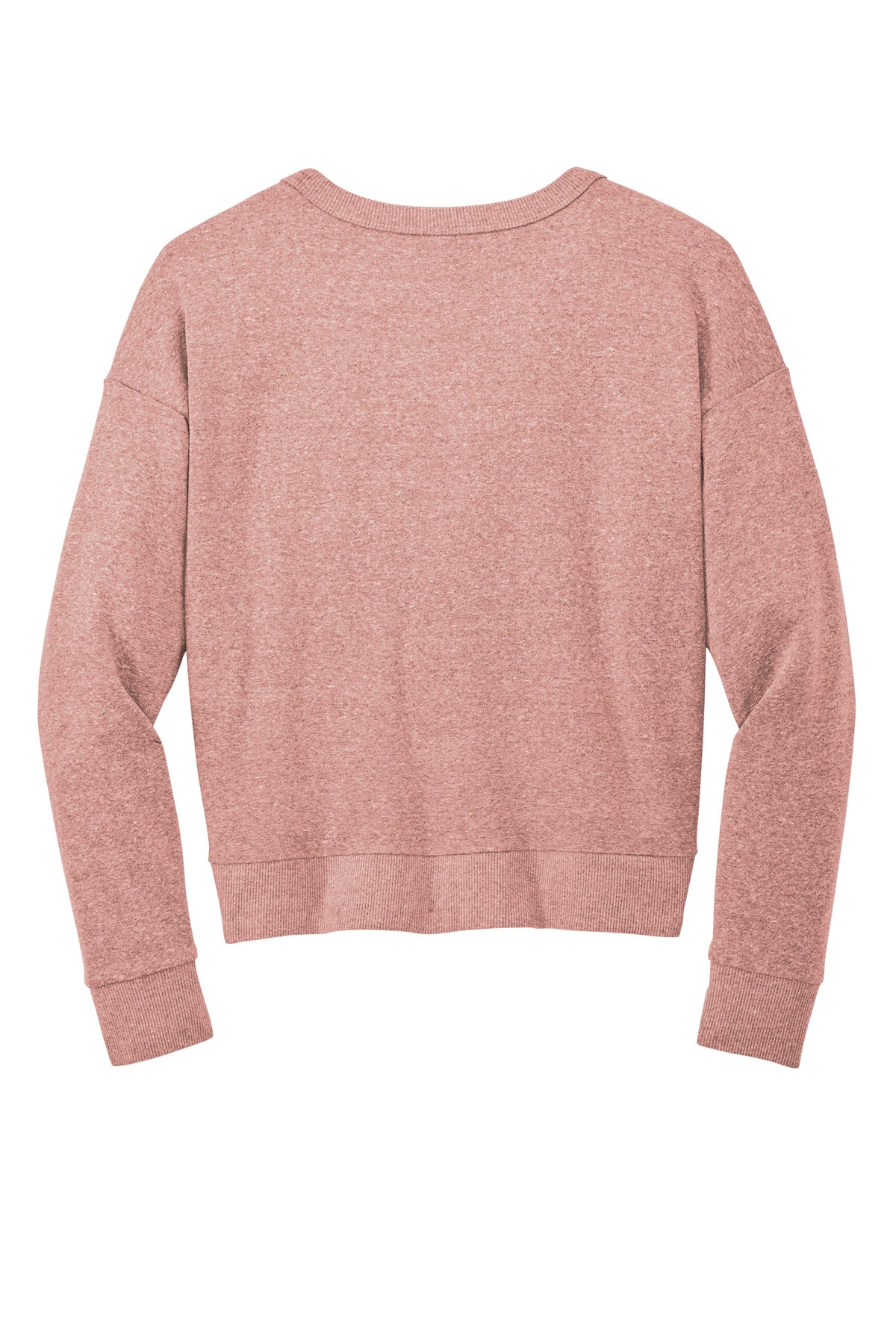 Rear View of BlustFrost District Women's Perfect Tri Fleece V-Neck Sweatshirt DT1312