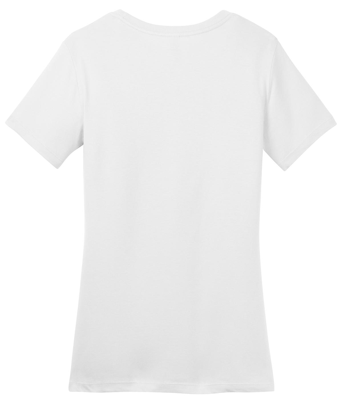 Rear View of Bright White District Women's Perfect Weight Tee. DM104L
