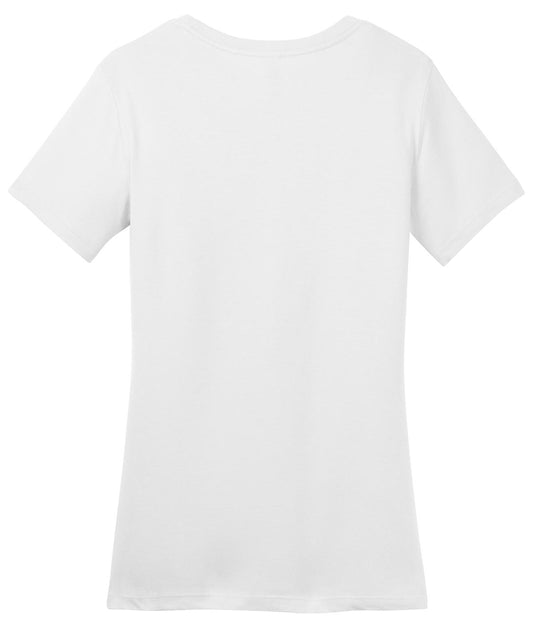 Rear View of Bright White District Women's Perfect Weight Tee. DM104L