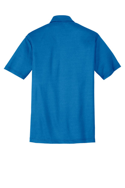 Rear View of Brilliant Blue Port Authority Silk Touch Performance Pocket Polo. K540P