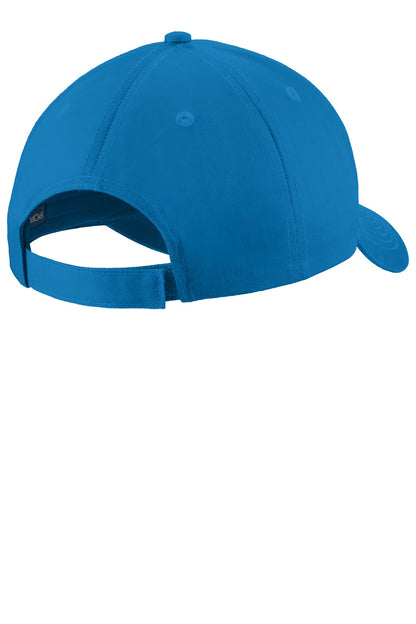 Rear View of Brilliant Blue Port Authority Uniforming Twill Cap. C913