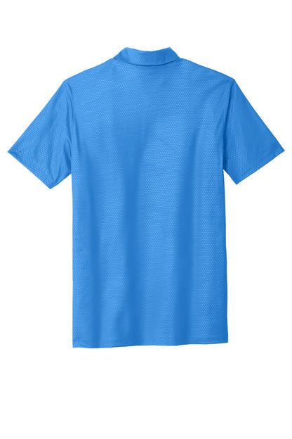 Rear View of Brisk Blue Nike Dri-FIT Embossed Tri-Blade Polo. 838964