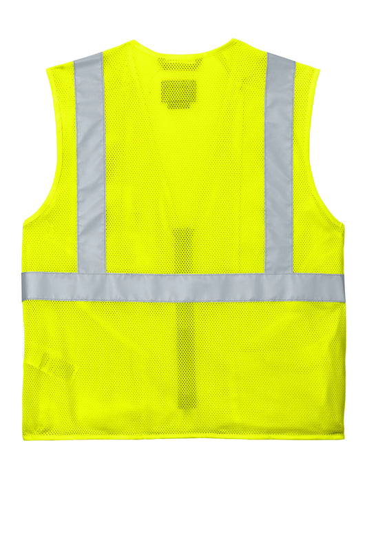 Rear View of BriteLime Carhartt ANSI Class 2 Mesh Zip-Front Vest CT106171
