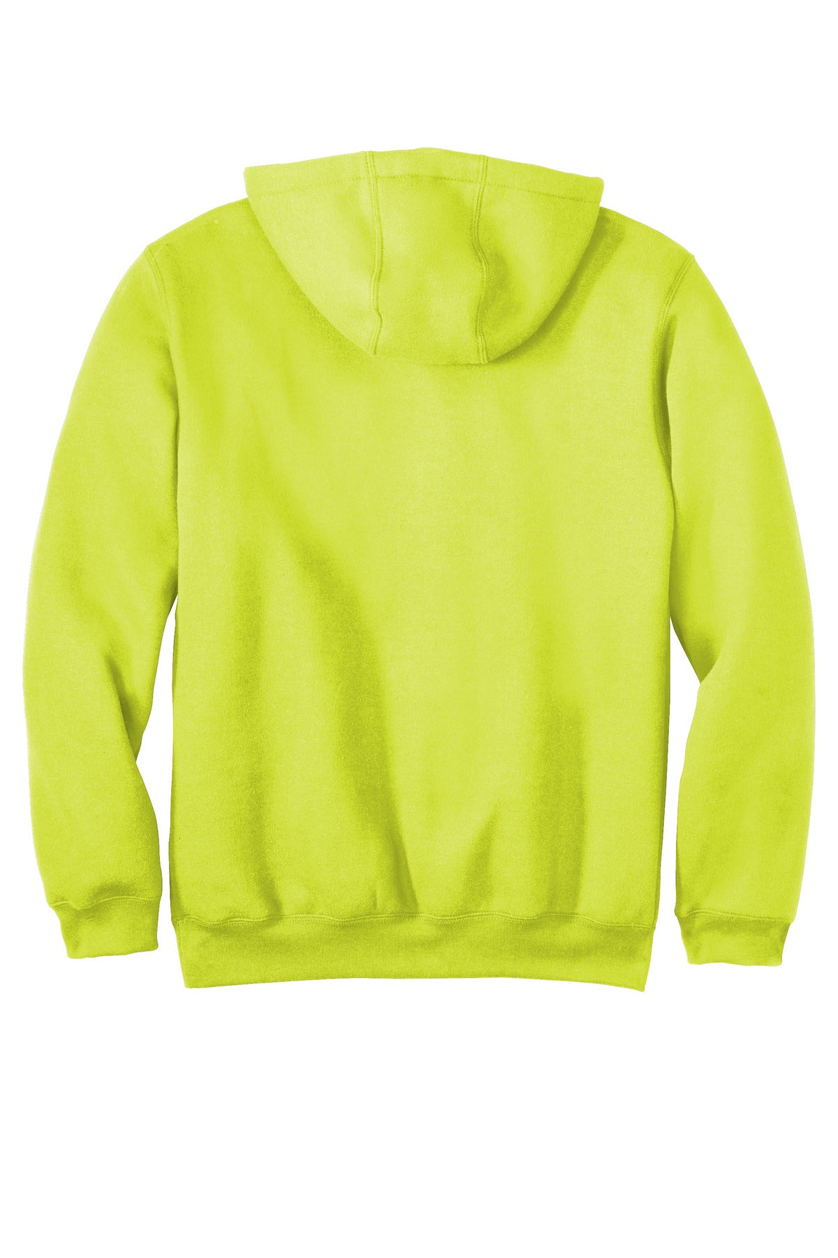 Rear View of BriteLime Carhartt Midweight Hooded Sweatshirt. CTK121