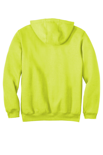 Rear View of BriteLime Carhartt Midweight Hooded Sweatshirt. CTK121