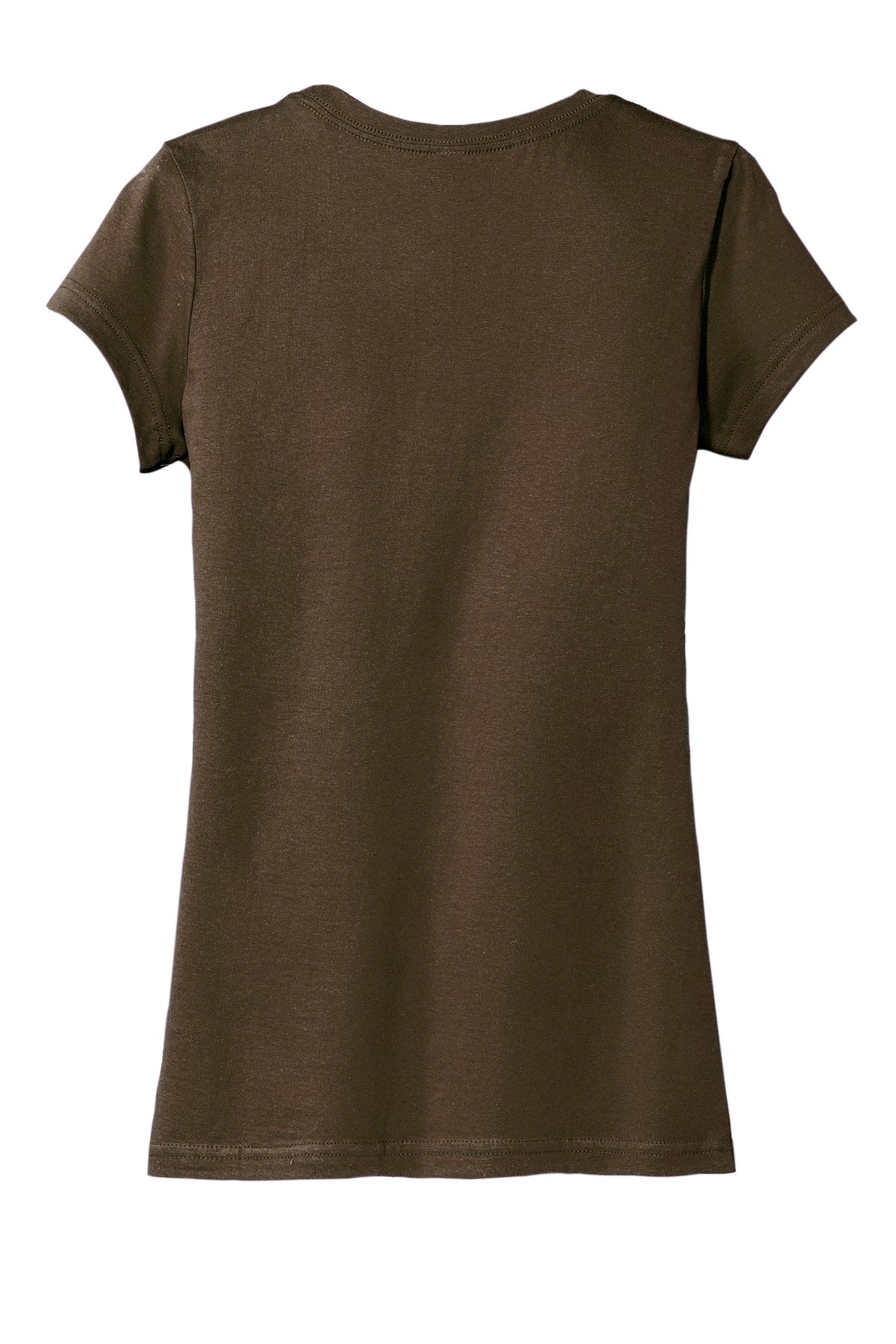 Rear View of Brown District Women's Fitted Very Important Tee . DT6001