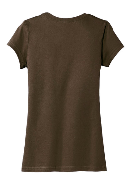 Rear View of Brown District Women's Fitted Very Important Tee . DT6001