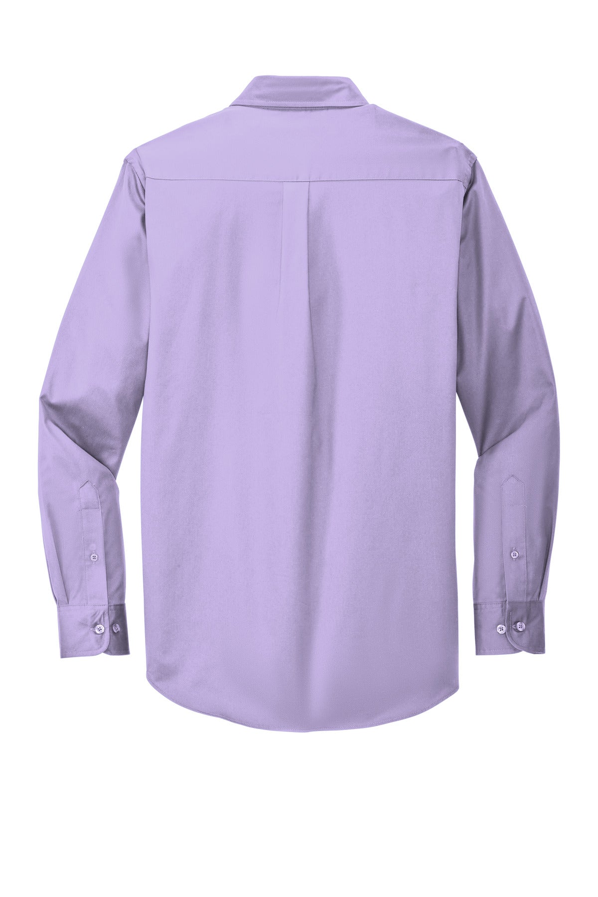 Rear View of Brt Lavender Port Authority Extended Size Long Sleeve Easy Care Shirt S608ES