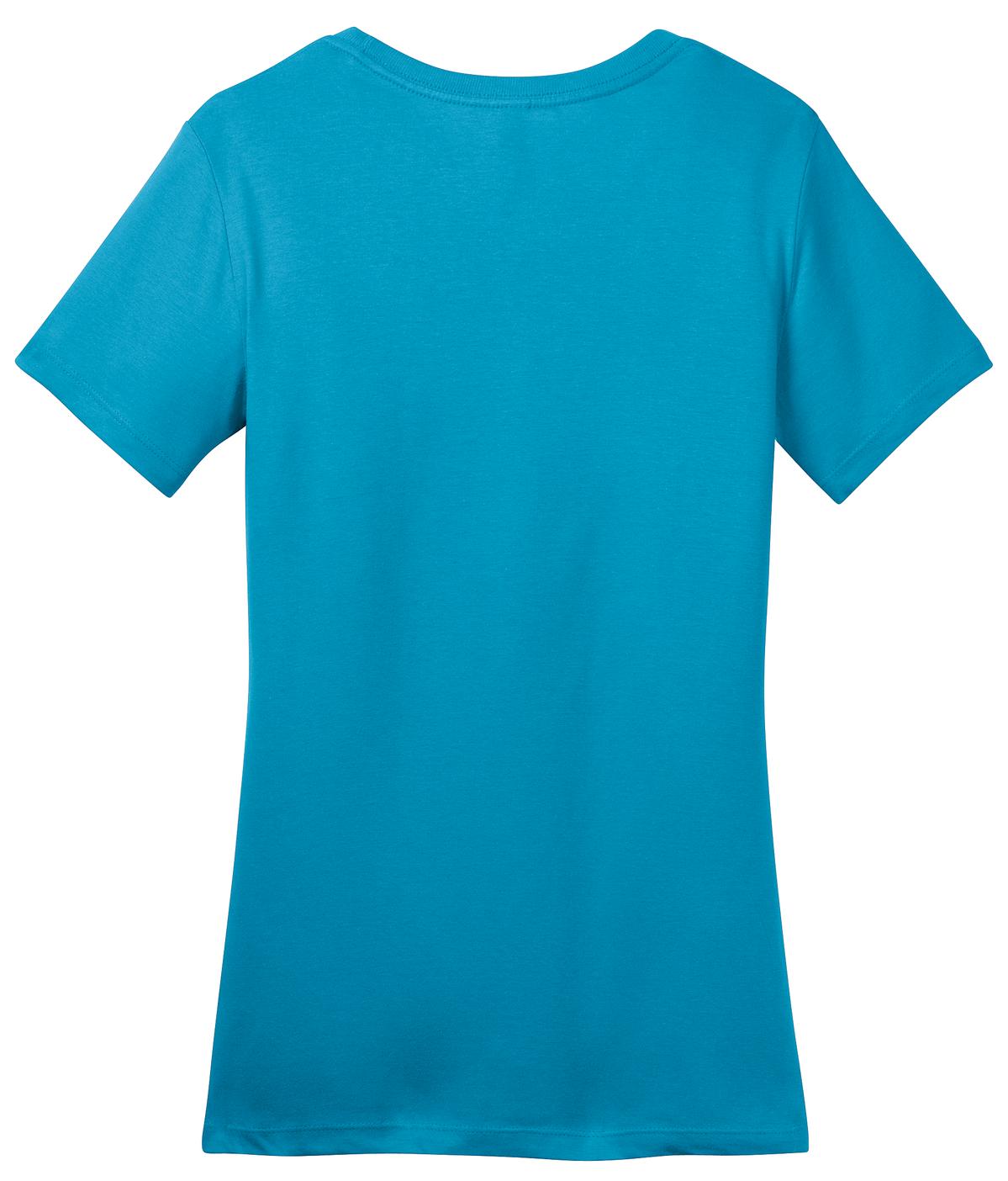 Rear View of Brt Turquoise District Women's Perfect Weight Tee. DM104L
