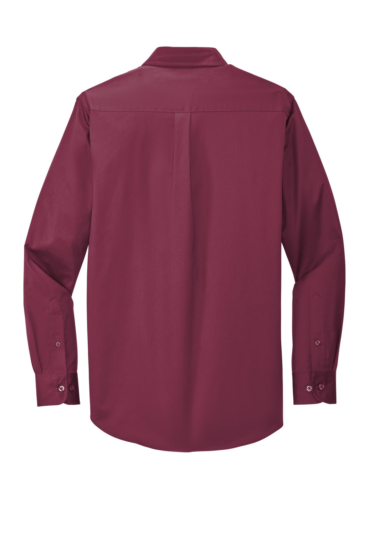 Rear View of Burg/Lt Stone Port Authority Extended Size Long Sleeve Easy Care Shirt S608ES