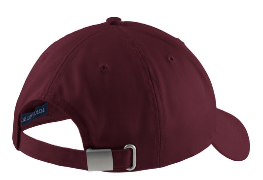 Rear View of Burgundy Port Authority Easy Care Cap. C608