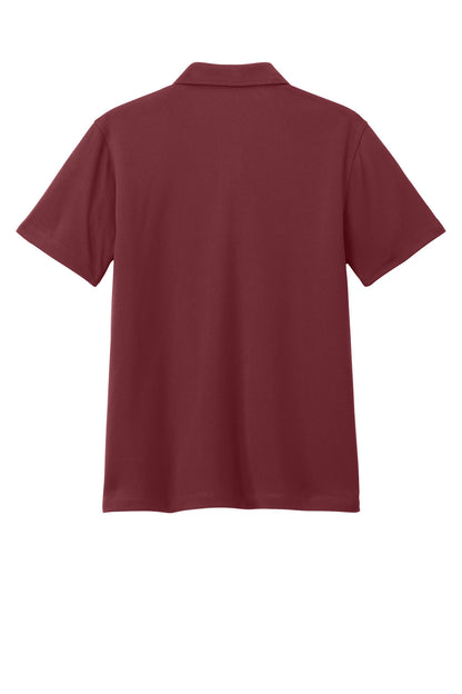 Rear View of Burgundy Port Authority Youth Dry Zone UV Micro-Mesh Polo Y110