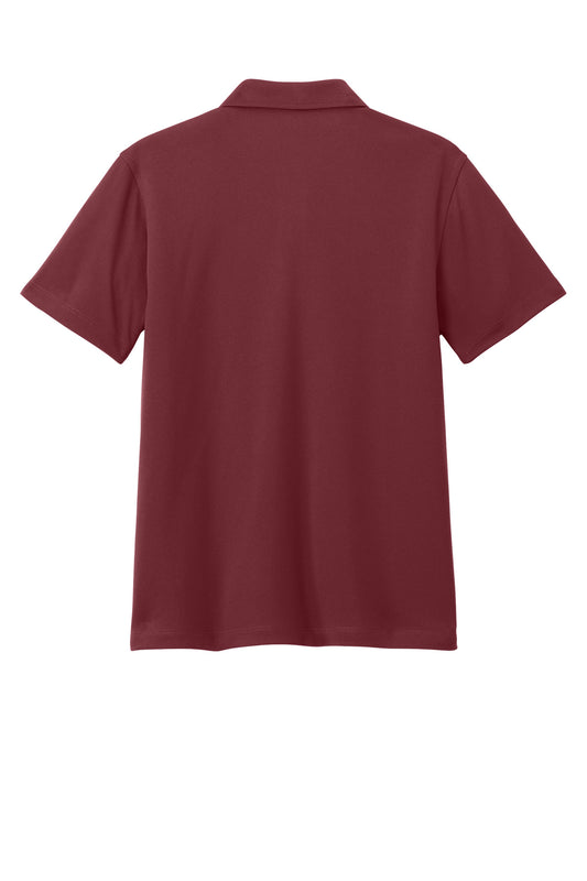 Rear View of Burgundy Port Authority Youth Dry Zone UV Micro-Mesh Polo Y110