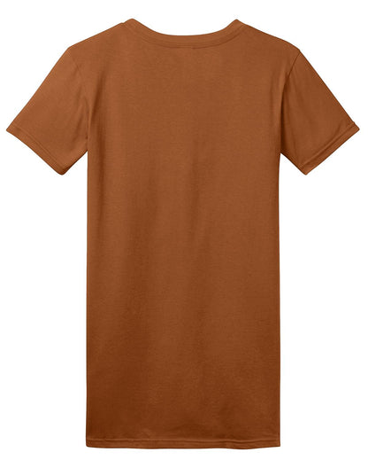 Rear View of Burnt Orange District Women's Fitted The Concert Tee DT5001