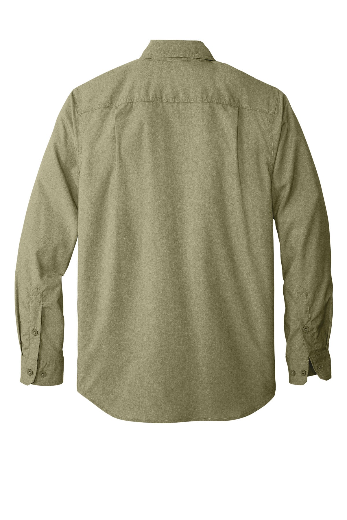 Rear View of BurntOlive Carhartt Force Solid Long Sleeve Shirt CT105291