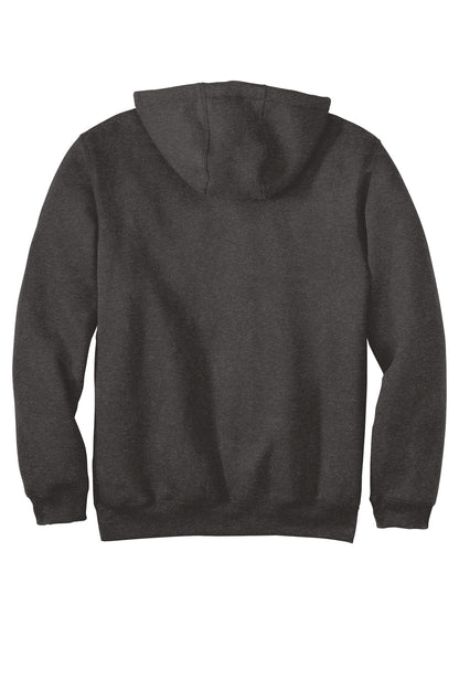 Rear View of CarbonHthr Carhartt Tall Midweight Hooded Sweatshirt CTTK121
