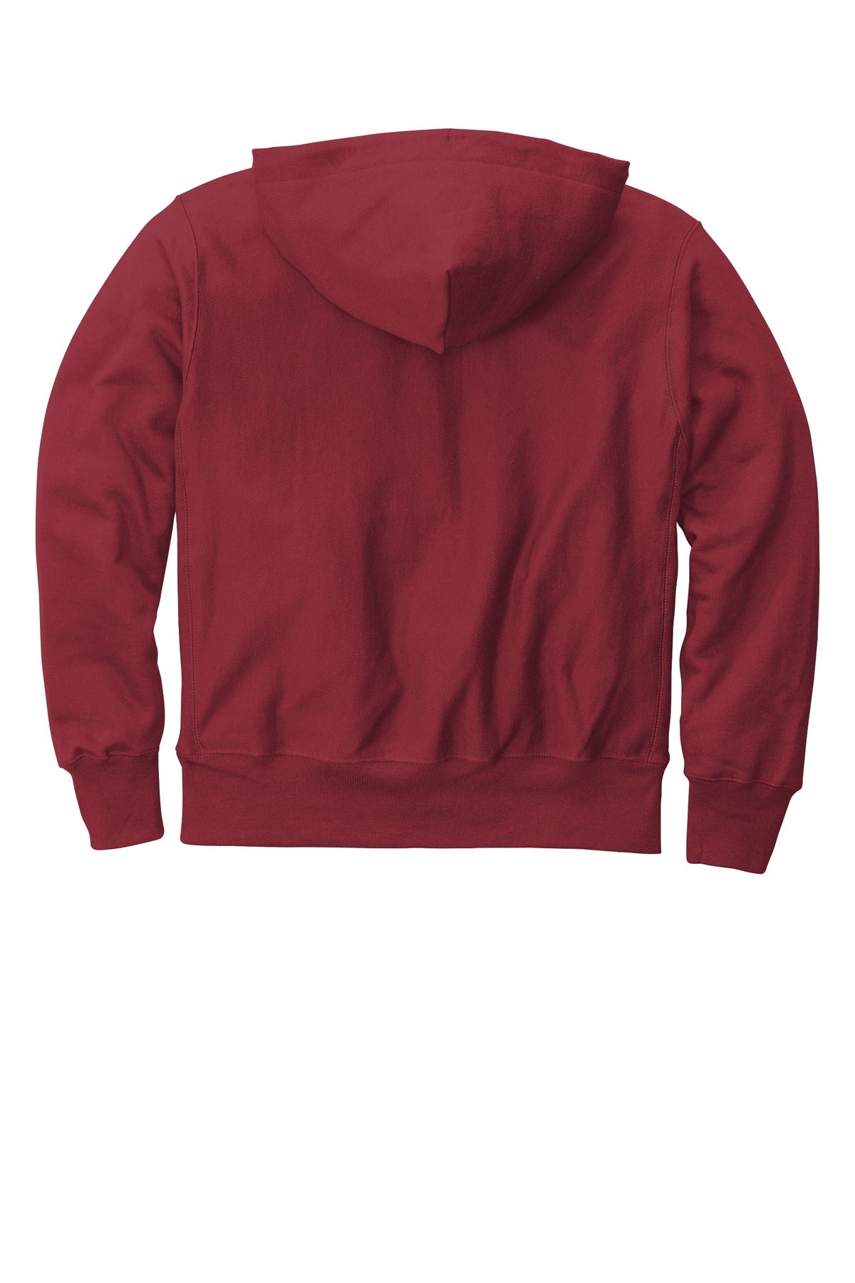 Rear View of Cardinal Champion Reverse Weave Hooded Sweatshirt S101