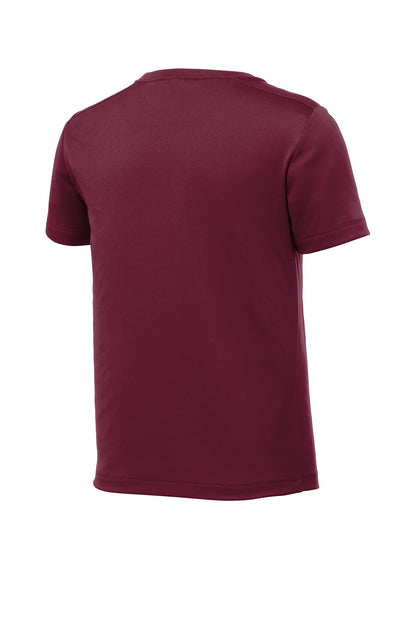 Rear View of Cardinal Sport-Tek Youth Posi-UV Pro Tee. YST420