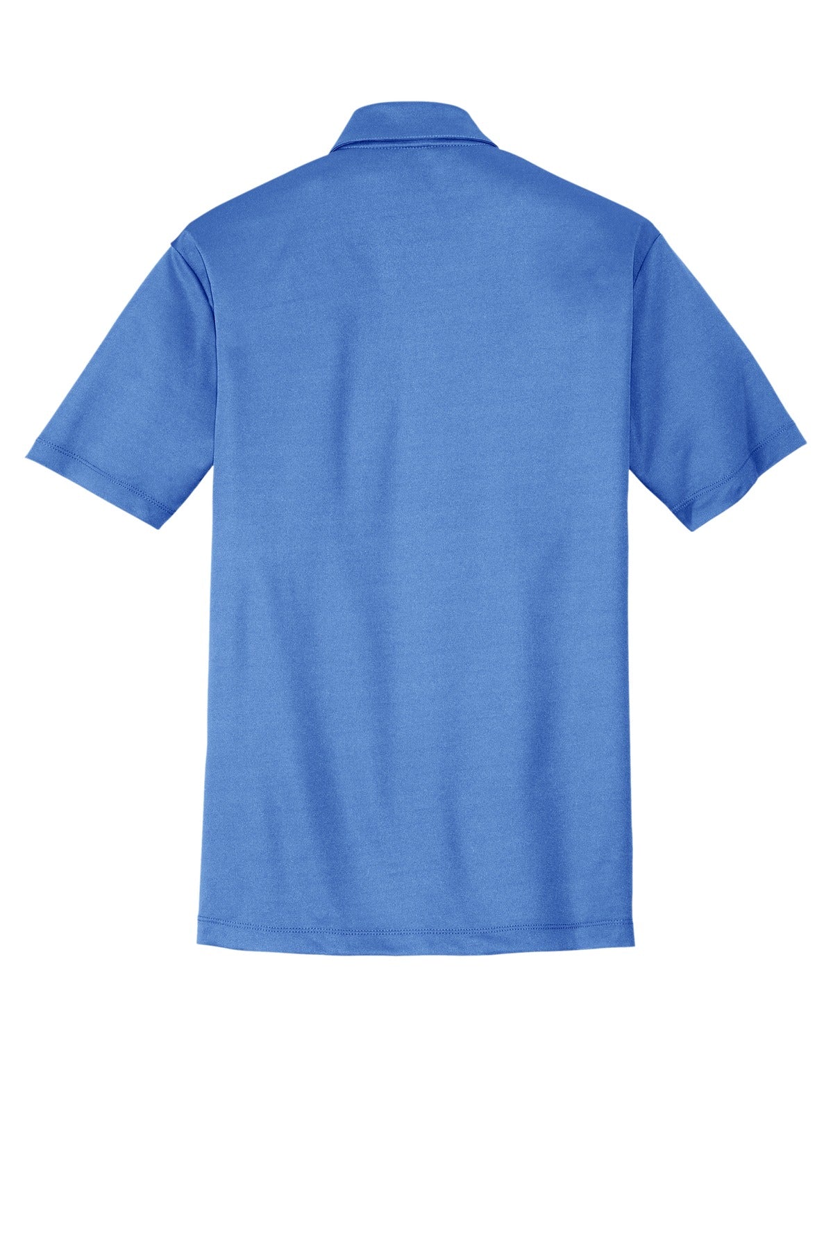 Rear View of Carolina Blue Port Authority Silk Touch Performance Pocket Polo. K540P