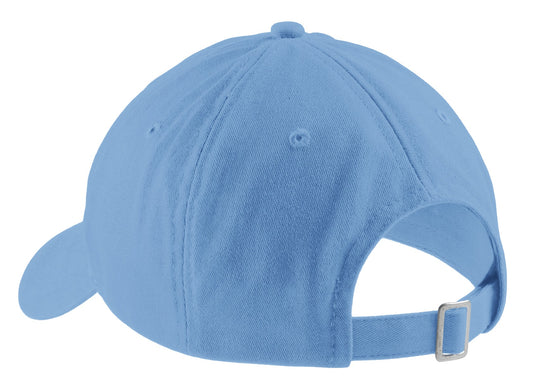 Rear View of Carolina Blue Port & Company Brushed Twill Low Profile Cap. CP77