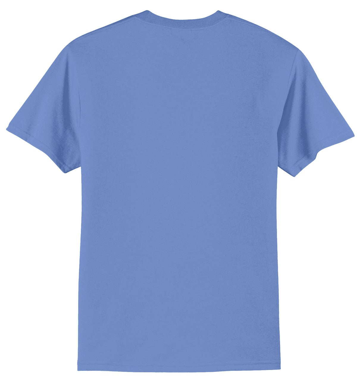 Rear View of Carolina Blue Port & Company Tall Core Blend Tee. PC55T