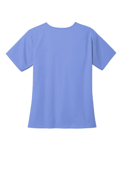 Rear View of Ceil Wink Women's WorkFlex V-Neck Top WW4560