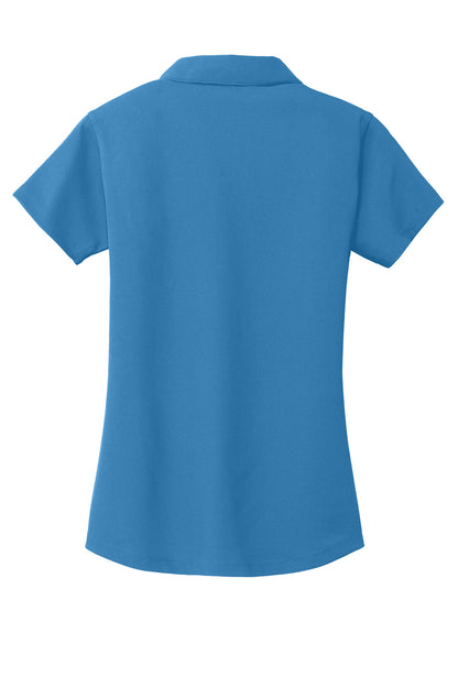 Rear View of Celadon Blue Port Authority Women's Dry Zone Grid Polo. L572
