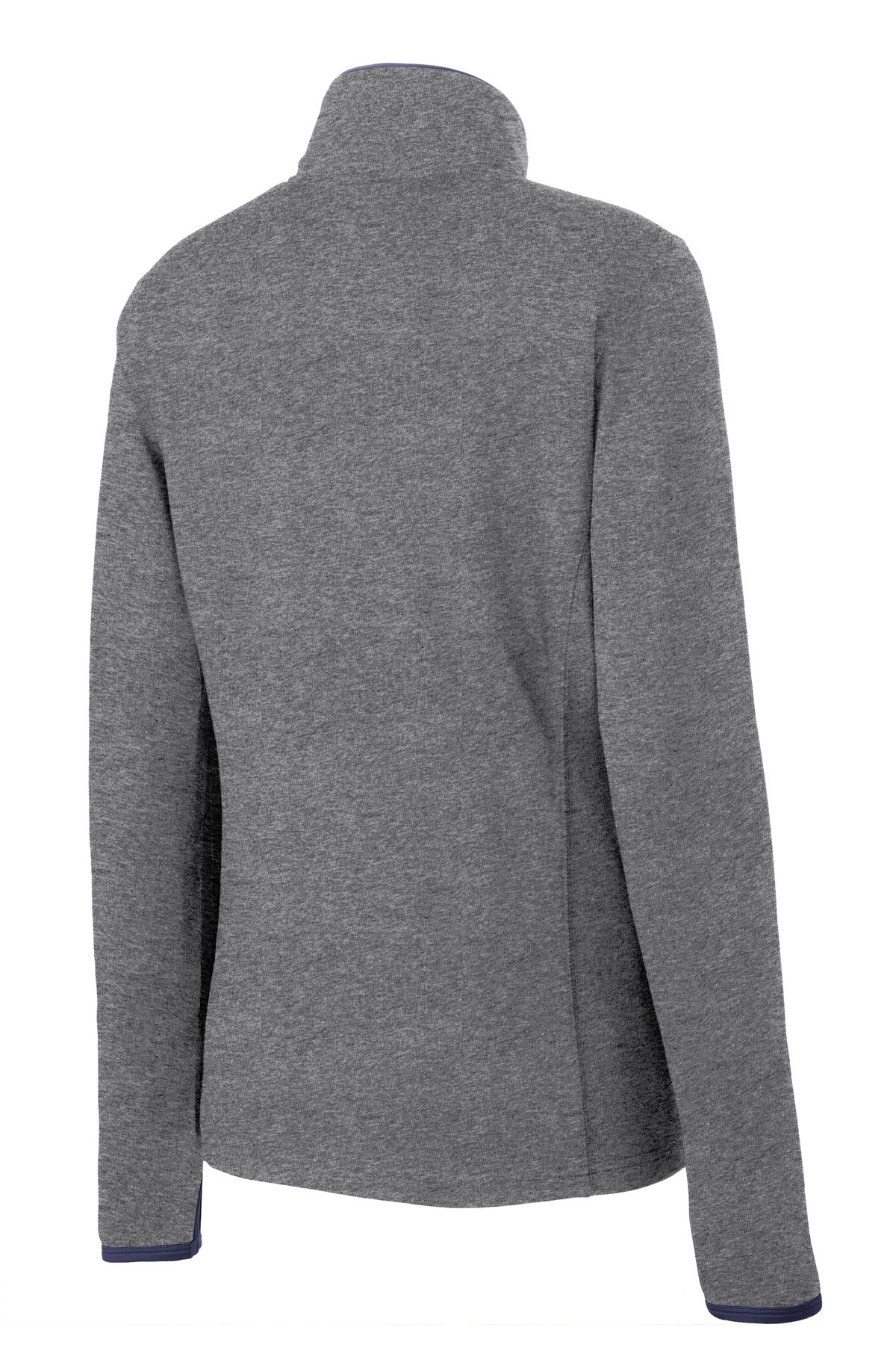 Rear View of CGH/True Navy Sport-Tek Women's Sport-Wick Stretch Contrast Full-Zip Jacket. LST853