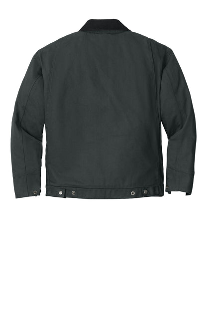 Rear View of Charcoal CornerStone - Duck Cloth Work Jacket. J763