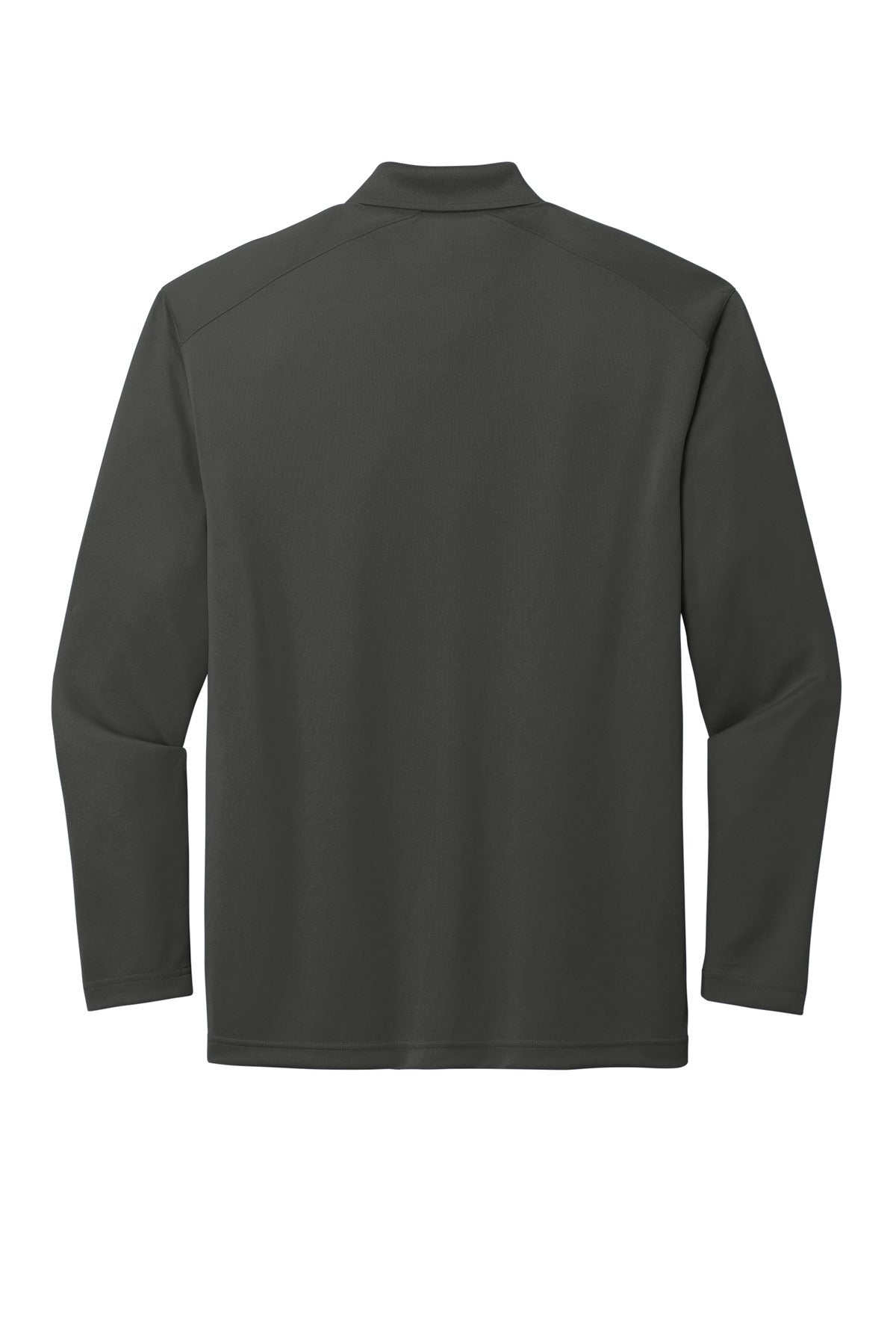 Rear View of Charcoal CornerStone Select Lightweight Snag-Proof Long Sleeve Polo CS418LS