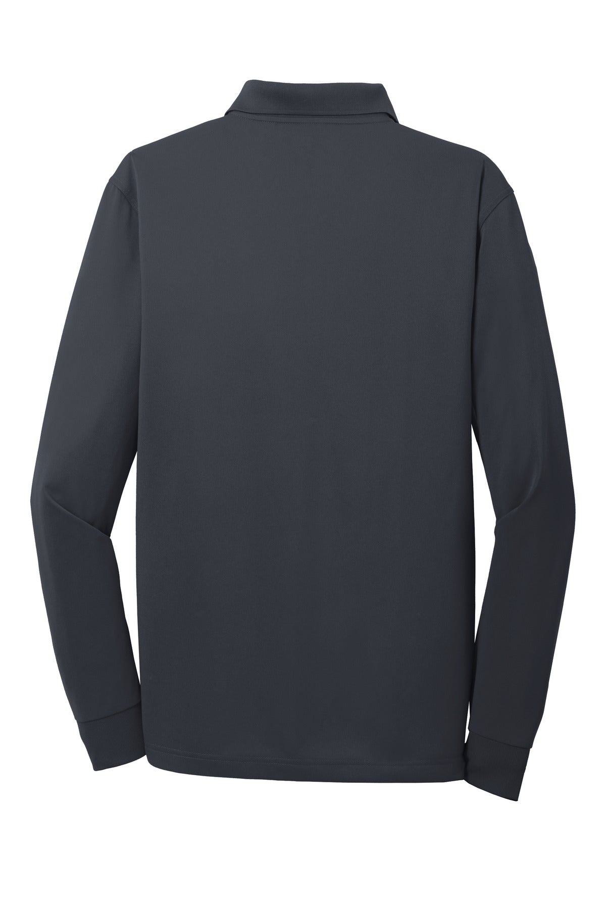 Rear View of Charcoal CornerStone Select Snag-Proof Long Sleeve Polo. CS412LS