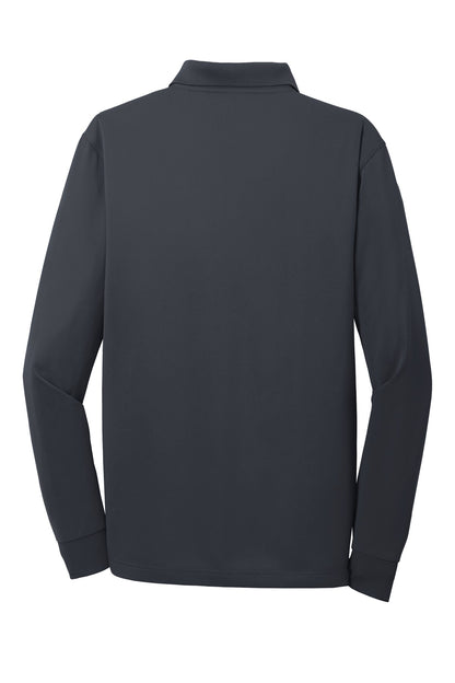 Rear View of Charcoal CornerStone Select Snag-Proof Long Sleeve Polo. CS412LS