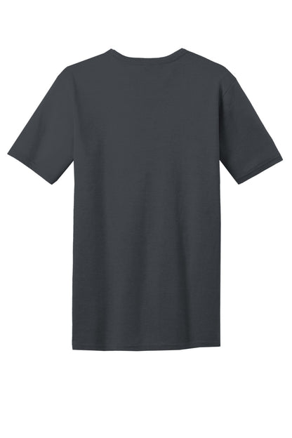 Rear View of Charcoal District Very Important Tee with Pocket. DT6000P