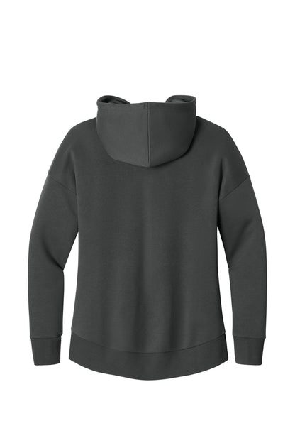 Rear View of Charcoal District Women's Perfect Weight Fleece Drop Shoulder Full-Zip Hoodie DT1104