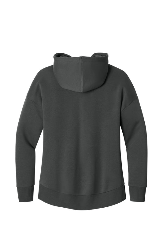 Rear View of Charcoal District Women's Perfect Weight Fleece Drop Shoulder Full-Zip Hoodie DT1104