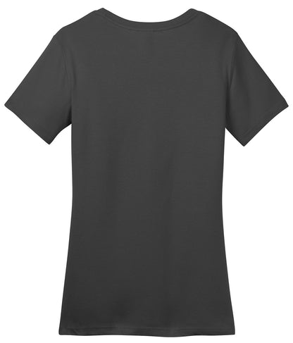 Rear View of Charcoal District Women's Perfect Weight Tee. DM104L