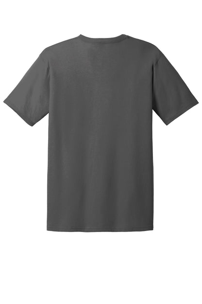 Rear View of Charcoal Gildan 100% Ring Spun Cotton T-Shirt. 980