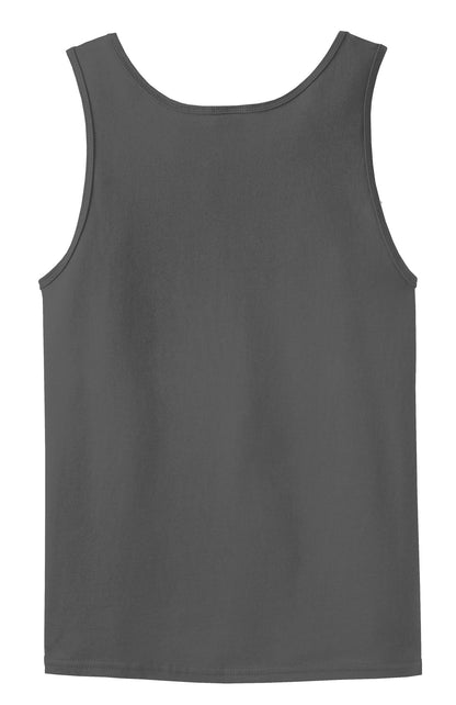 Rear View of Charcoal Gildan - Ultra Cotton 100% US Cotton Tank Top. 2200