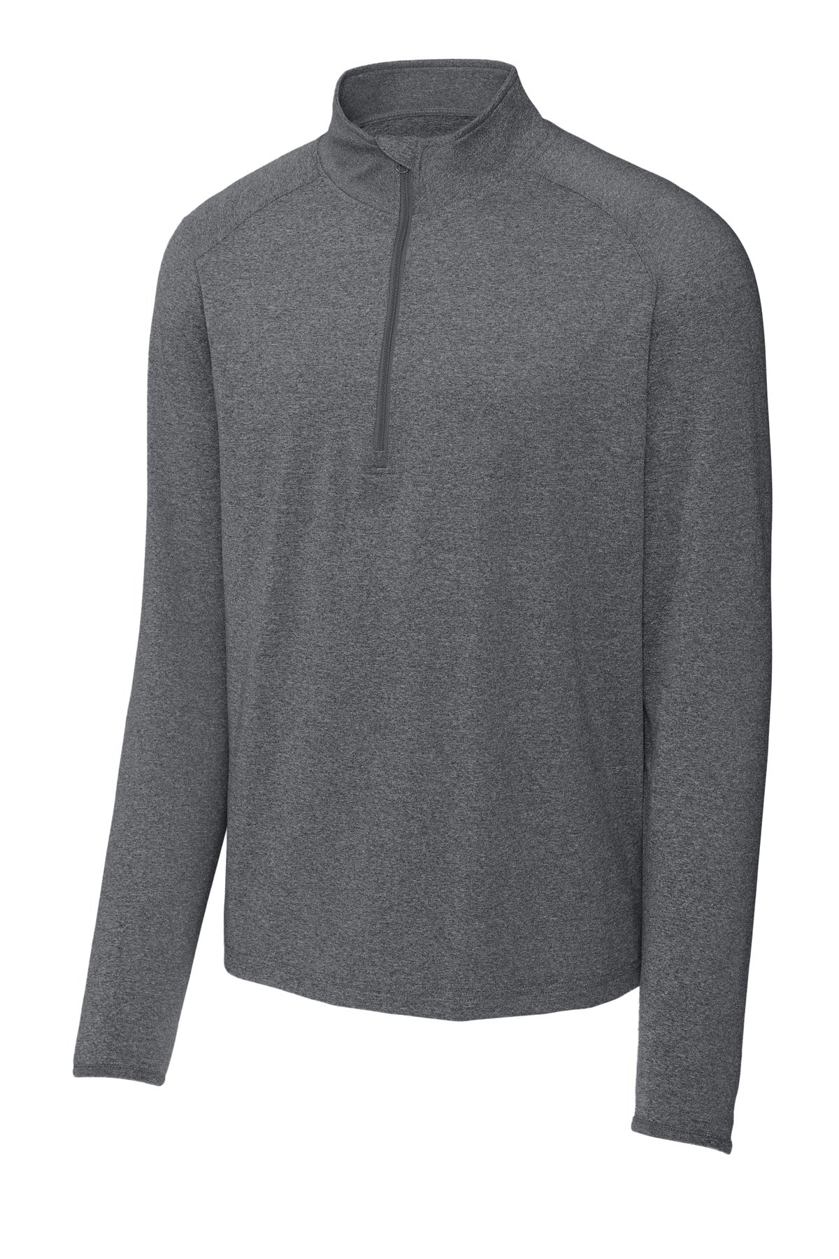 Rear View of Charcoal Gy He Sport-Tek Sport-Wick Stretch 1/4-Zip Pullover. ST850
