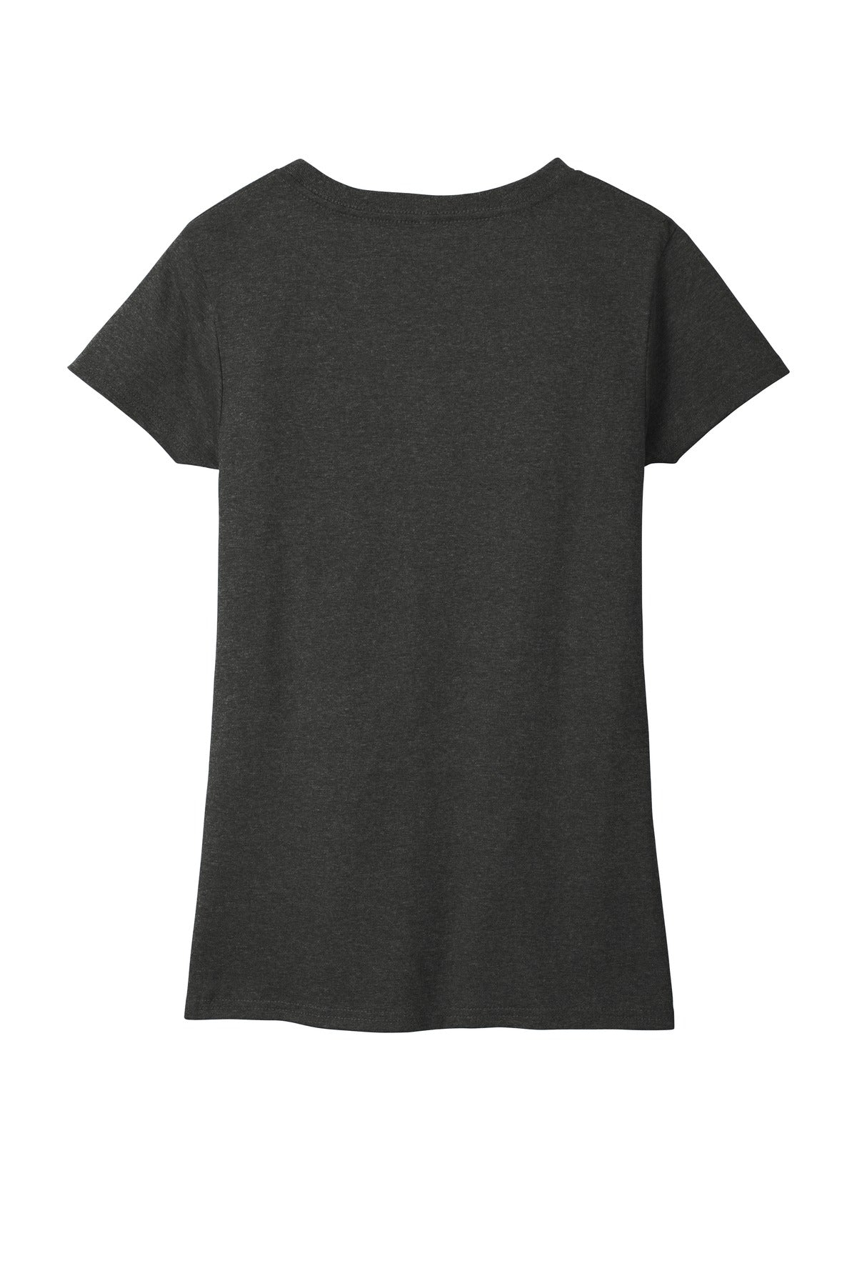 Rear View of Charcoal Hthr District Women's Re-Tee V-Neck DT8001