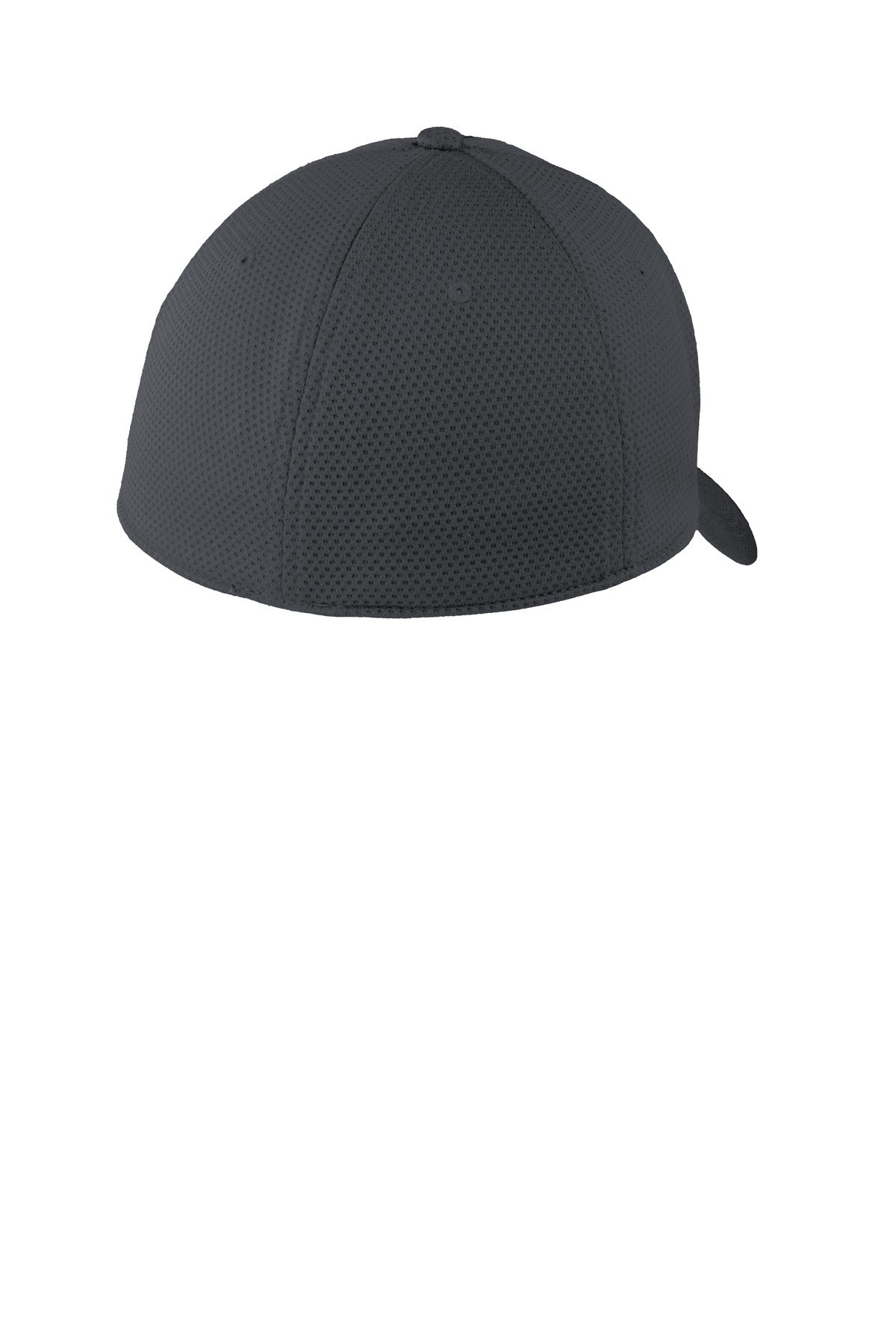 Rear View of Charcoal New Era Tech Mesh Cap. NE1090