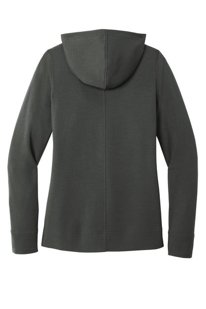 Rear View of Charcoal Port Authority Women's Microterry Pullover Hoodie LK826