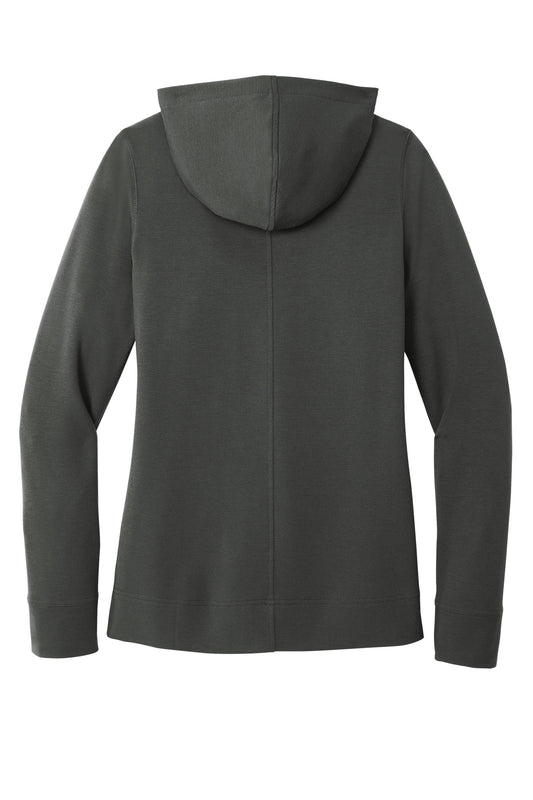 Rear View of Charcoal Port Authority Women's Microterry Pullover Hoodie LK826