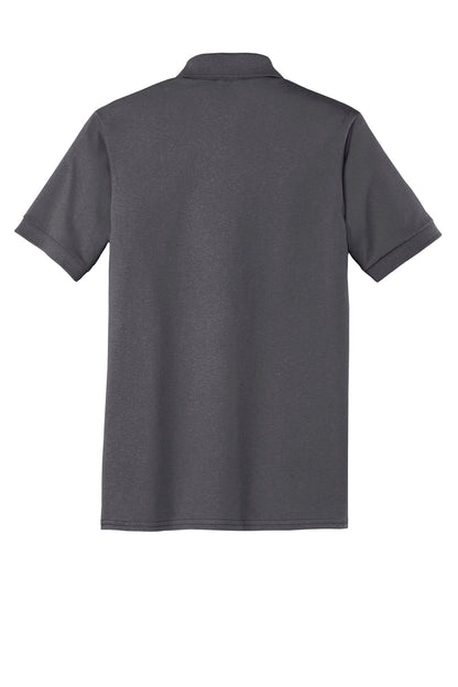 Rear View of Charcoal Port & Company Core Blend Jersey Knit Pocket Polo. KP55P