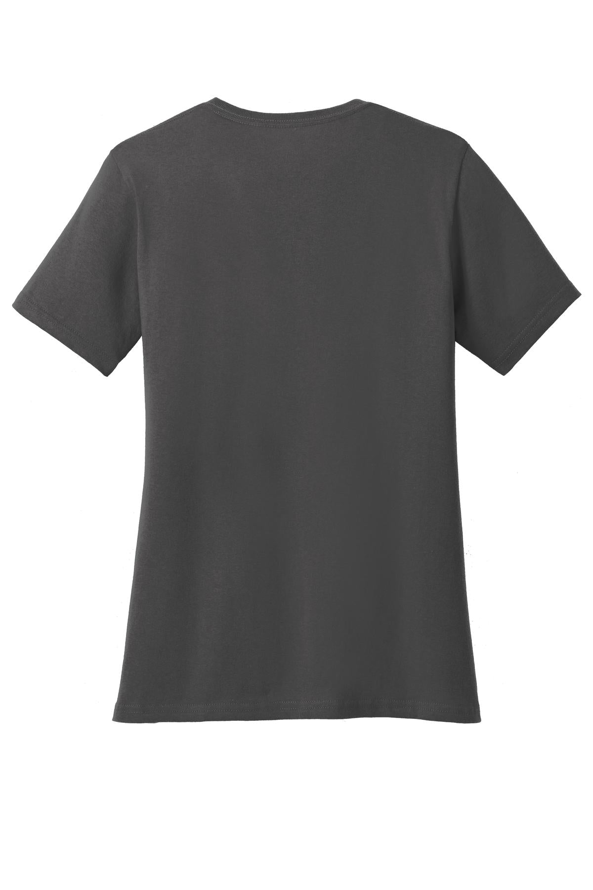 Rear View of Charcoal Port & Company Women's Core Cotton Tee. LPC54