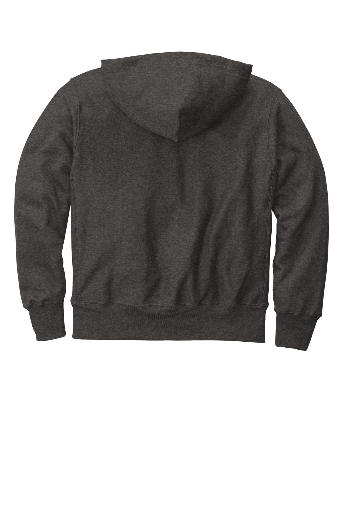 Rear View of CharcoalHt Champion Reverse Weave Hooded Sweatshirt S101