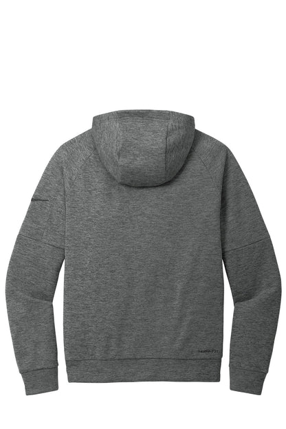 Rear View of CharcoalHt Nike Therma-FIT Pocket 1/4-Zip Fleece Hoodie NKFD9742