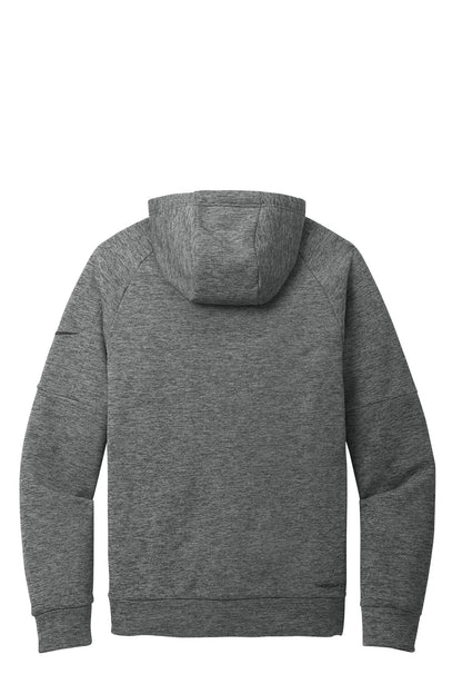 Rear View of CharcoalHt Nike Therma-FIT Pocket Pullover Fleece Hoodie NKFD9735